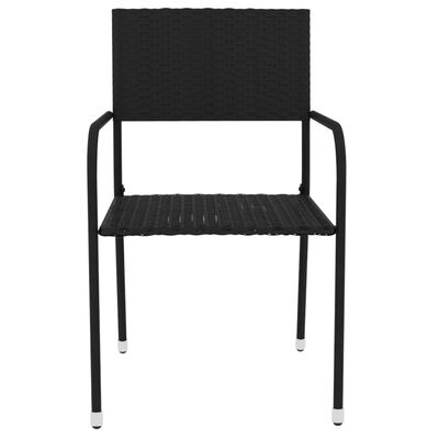 vidaXL 3ja garðborðstofusett Poly Rattan Black