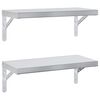 vidaXL Vegghillur 2 stk. 50x23,5 cm Silfurlita&eth; Ry&eth;fr&iacute;tt St&aacute;l