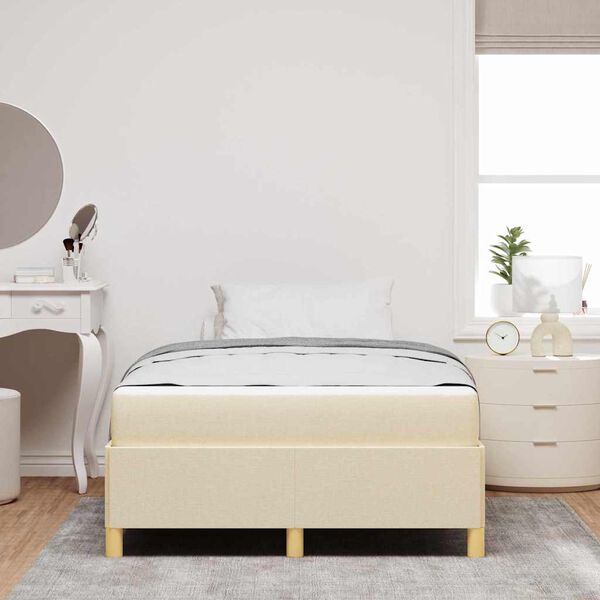 vidaXL Kassi vorinn r&uacute;m me&eth; d&yacute;nu Hv&iacute;tur og krem 120 x 190 cm P&oacute;l&yacute;ester