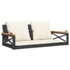 vidaXL R&oacute;lubekkur me&eth; Sessum Svartur 109x62x40 cm P&oacute;l&yacute;rattan