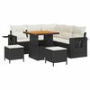 vidaXL Gar&eth;s&oacute;fa sett me&eth; p&uacute;&eth;i 8 pcs Svartur p&oacute;l&yacute;rattan
