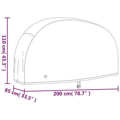 vidaXL Hjólyfirbreiðsla Svört 200x85x110 cm 190T Oxford