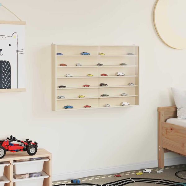 vidaXL Vegghilla me&eth; hillu Drapplita&eth;ur 80 x 8,5 x 54 cm Krossvi&eth;ur