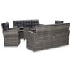 vidaXL &Uacute;ti Bor&eth;stofusett 5 stk. me&eth; P&uacute;&eth;um P&oacute;l&yacute;rattan Gr&aacute;tt