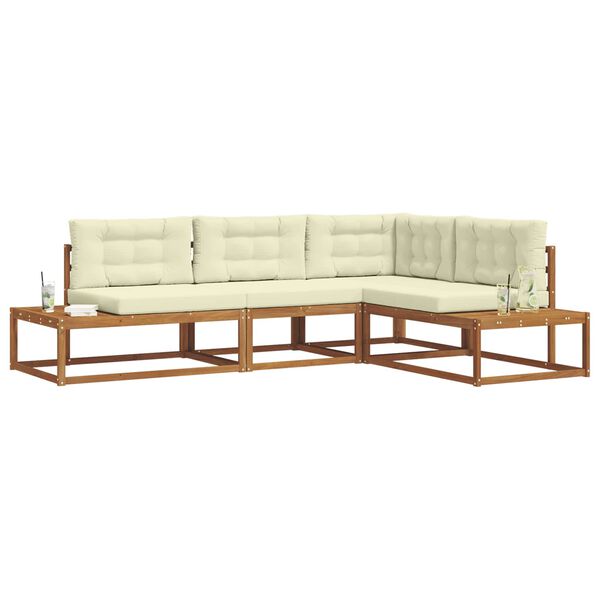 vidaXL &Uacute;ti s&oacute;fasett 4 Stykki N&aacute;tt&uacute;rulegt og Krem