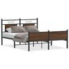 vidaXL R&uacute;mgrind &aacute;n d&yacute;nu Br&uacute;n eik 150x200 cm Hanna&eth;ur vi&eth;ur