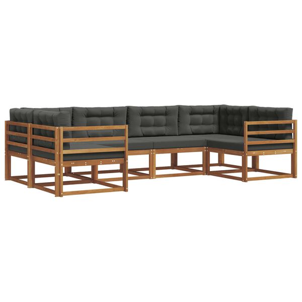 vidaXL &Uacute;ti s&oacute;fasett me&eth; p&uacute;&eth;i 6 pcs N&aacute;tt&uacute;rulegt og Antrac&iacute;t