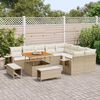 vidaXL Gar&eth;s&oacute;fa sett me&eth; p&uacute;&eth;i 12 pcs Beige og krem p&oacute;l&yacute;rattan