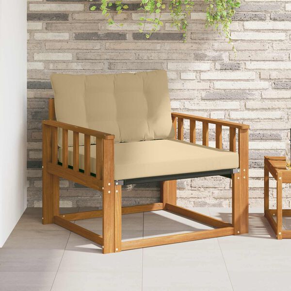 vidaXL &Uacute;ti s&oacute;fasett Fast Acacia tr&eacute; og Textilene N&aacute;tt&uacute;rulegur