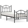 vidaXL R&uacute;mgrind &uacute;r M&aacute;lmi me&eth; H&ouml;fu&eth;gafli & F&oacute;tagafli Sv&ouml;rt 90x190 cm