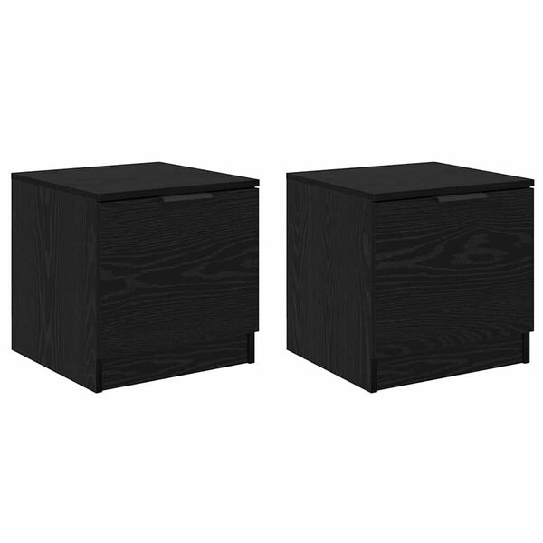 vidaXL R&uacute;mssk&aacute;pur 2 pcs Svartur Eik 40 x 39 x 40 cm Samsettur vi&eth;ur