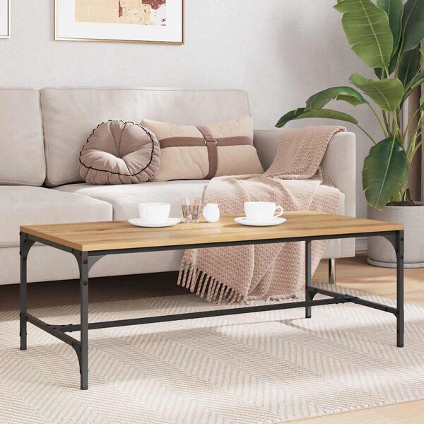 vidaXL S&oacute;fabor&eth; Artisan Eik 100 x 50 x 35 cm Samsettur vi&eth;ur