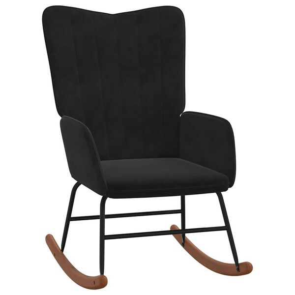 327760 vidaXL Sl&ouml;kunarst&oacute;ll me&eth; F&oacute;tskemli Svartur Flauel