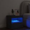 vidaXL Náttborð með LED-Ljósum Svart 50x40x45 cm