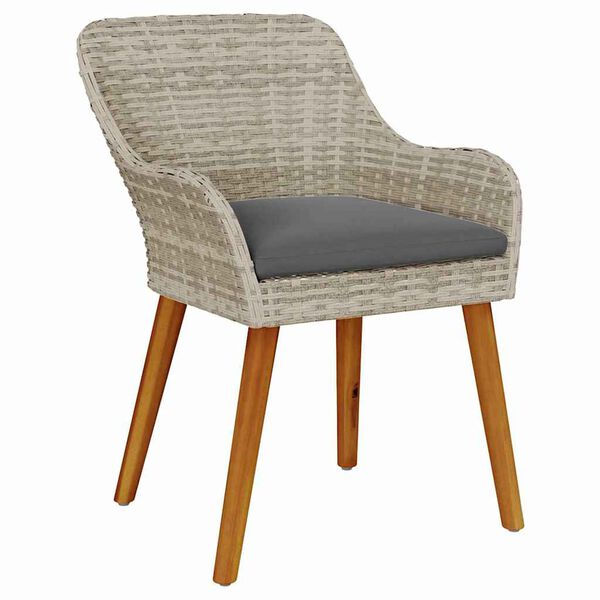 vidaXL Gar&eth;st&oacute;ll me&eth; p&uacute;&eth;i 2 pcs Lj&oacute;sgr&aacute;r 62.5 x 55 x 82 cm p&oacute;l&yacute;rattan