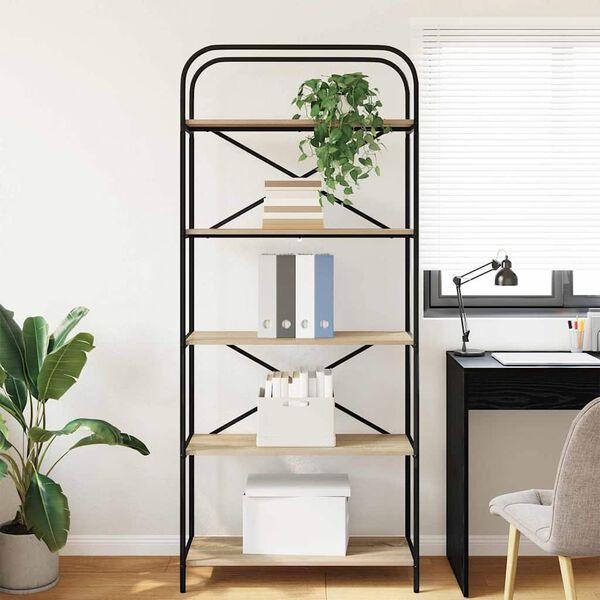 vidaXL Hilla Sonoma Eik 80 x 30 x 183 cm Samsettur vi&eth;ur