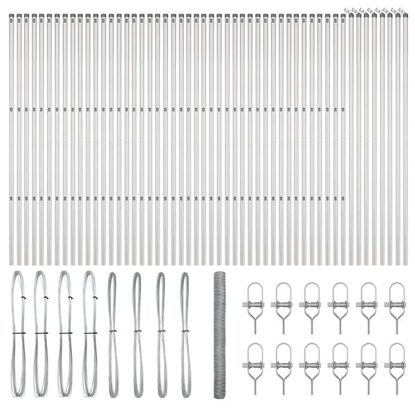 vidaXL Gir&eth;ingarp&oacute;stur Silfur 100 x 1,6 m (36 mm net) St&aacute;l