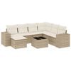 vidaXL 8 Hluta Gar&eth;s&oacute;fasett me&eth; Sessum Drappa&eth; P&oacute;l&yacute;rattan