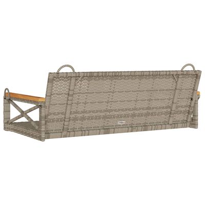 vidaXL Rólubekkur Grár 109x62x40 cm Pólýrattan