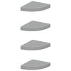 vidaXL Vegghengdar Hornhillur 4 stk. Gr&aacute;ar 25x25x3,8 cm MDF