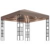 vidaXL Gazebo me&eth; LED strengjalj&oacute;sum 3x3 m M&oacute;gr&aacute;tt