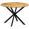 vidaXL Bor&eth;stofubor&eth; &Oslash;110x78 cm Gegnheill Mang&oacute;vi&eth;ur Vi&eth;ur og St&aacute;l