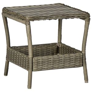vidaXL Garðborð Brúnt 45x45x46,5 cm Pólýrattan