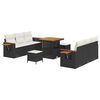 vidaXL Gar&eth;s&oacute;fa sett 9 pcs Svartur p&oacute;l&yacute;rattan