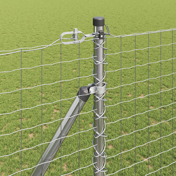 vidaXL Girðingarpóstur Annað 26 pcs Grár 3,2 x 3,2 x 170 cm Stál