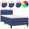vidaXL H&oacute;lfa&eth; Springr&uacute;m me&eth; D&yacute;nu og LED Bl&aacute;tt 90x190cm Tauefni