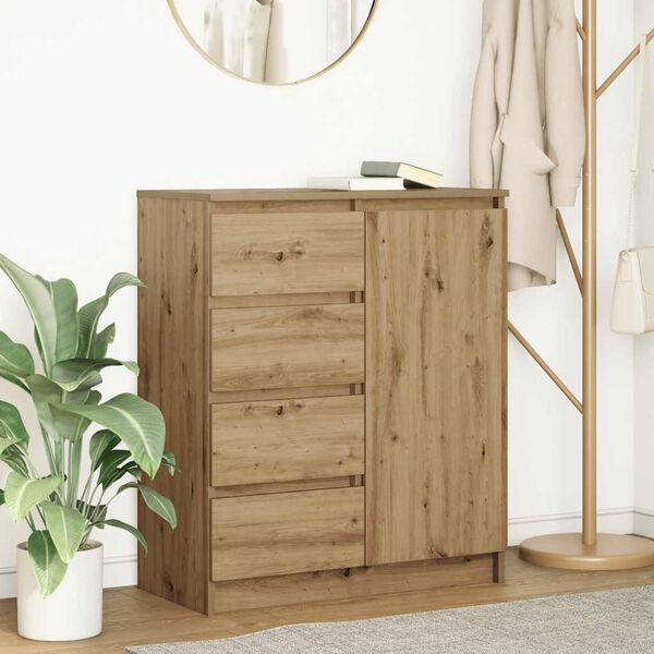 vidaXL skenkur me&eth; sk&uacute;ffum Artisan Oak 71x35x84 cm Hanna&eth;ur vi&eth;ur