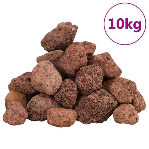 vidaXL Eldfjallabj&ouml;rg 10 kg Rau&eth;ur 3-5 cm