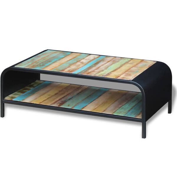 vidaXL Sófaborð Gegnheill Endurnýttur Viður