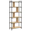 vidaXL B&oacute;kahilla me&eth; 6 Hillum Sonoma Eik 76x32x192 cm Samsettur Vi&eth;ur
