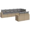 vidaXL 8 Hluta Gar&eth;s&oacute;fasett me&eth; Sessum Drappa&eth; P&oacute;l&yacute;rattan
