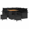 vidaXL Gar&eth;s&oacute;fa sett me&eth; p&uacute;&eth;i me&eth; geymslu me&eth; kodda 8 pcs Svartur
