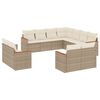 vidaXL 11 Hluta Gar&eth;s&oacute;fasett me&eth; Sessum Drapplita&eth; P&oacute;l&yacute;rattan