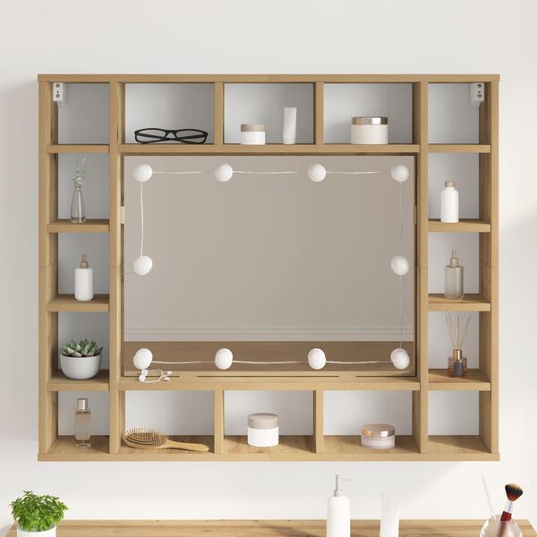 vidaXL Spegullj&oacute;s Me&eth; LED r&aelig;ma lj&oacute;sum Hv&iacute;tt 4.5 x 4.5 x 4.8 cm Plast