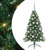 vidaXL Gervi fyrirfram l&yacute;stum j&oacute;latr&eacute; me&eth; 150 LED Gr&aelig;nn 120 cm PVC