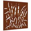 vidaXL Veggskreyting &iacute; Gar&eth;inn 55x55 cm Corten-st&aacute;l Grash&ouml;nnun