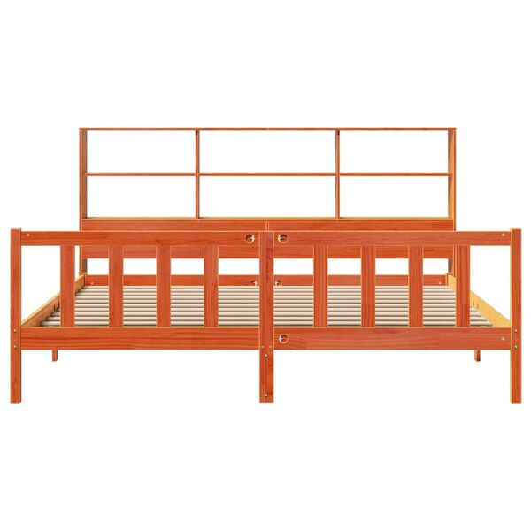 vidaXL R&uacute;mgrind me&eth; B&oacute;kahillu &aacute;n D&yacute;nu Vaxbr&uacute;n 180x200 cm Gegnheil Fura