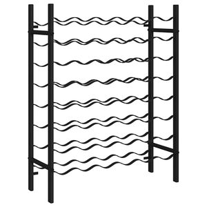 vidaXL V&iacute;nrekki fyrir 48 Fl&ouml;skur Svartur M&aacute;lmur