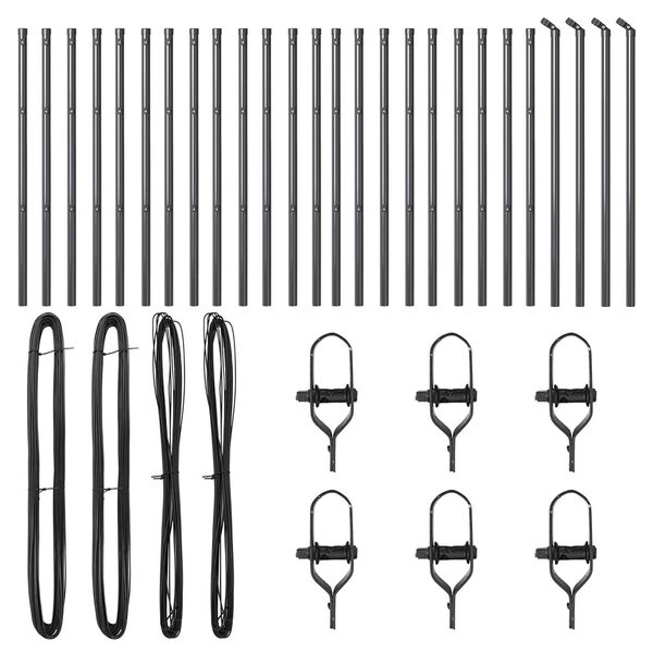 vidaXL Girðingarpóstur Annað 26 pcs Grár 3,2 x 3,2 x 80 cm Stál