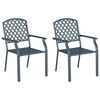 vidaXL Gar&eth;st&oacute;ll 2 pcs Antras&iacute;t 56 x 65 x 89 cm St&aacute;l