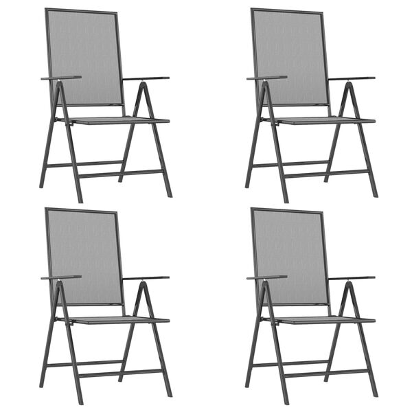 vidaXL 5 Hluta Garðborðstofusett Reykgrár Stál