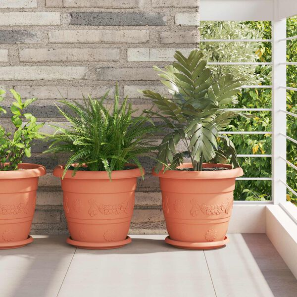 vidaXL Pl&ouml;ntupottar 6 pcs Ekkert Rautt &Oslash; 30 x 25 cm Plast