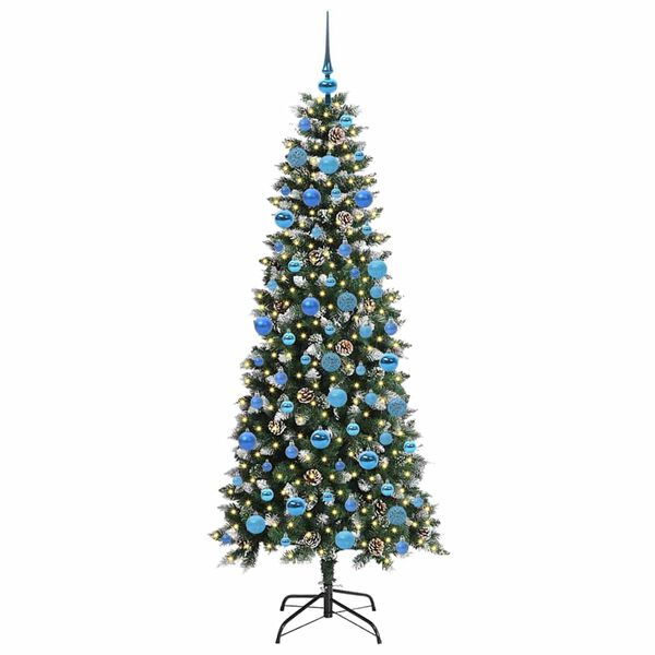 vidaXL Gervi j&oacute;latr&eacute; me&eth; 300 LED Gr&aelig;nn 180 cm PVC, plast og st&aacute;l