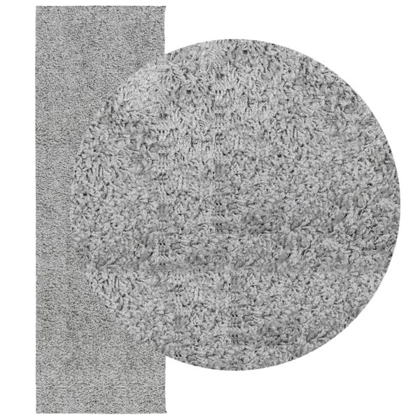 vidaXL Rýjamotta „PAMPLONA“ með Háu Flosi Nútímaleg Grá 80x250 cm