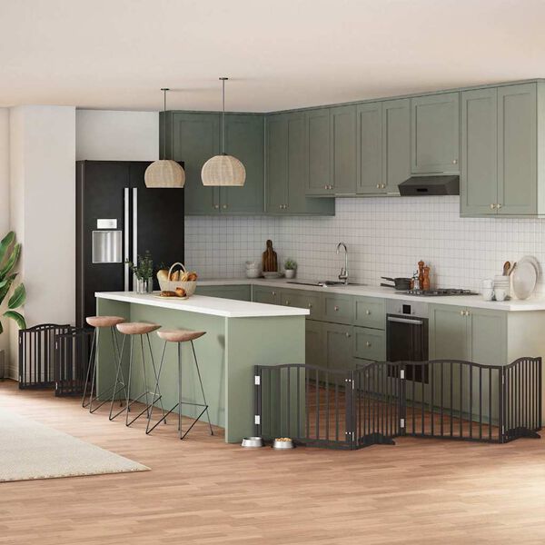 vidaXL hundahli&eth; me&eth; hur&eth; sem h&aelig;gt er a&eth; brj&oacute;ta saman 10 pl&ouml;tur 800 cm