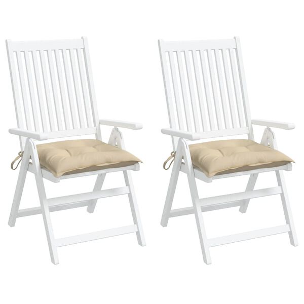 vidaXL St&oacute;lsessur 2 stk. Drappa&eth;ar 40x40x7 cm Oxfordefni